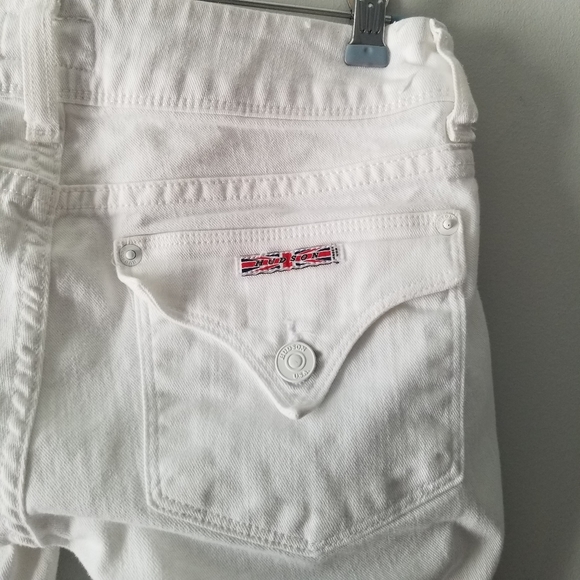 Hudson Ginny Crop Straight Cuffed White Jeans 24 - Picture 8 of 12